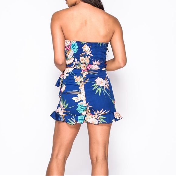 Floral Print Bandeau Crop Top & Short Set - Picture 3 of 8